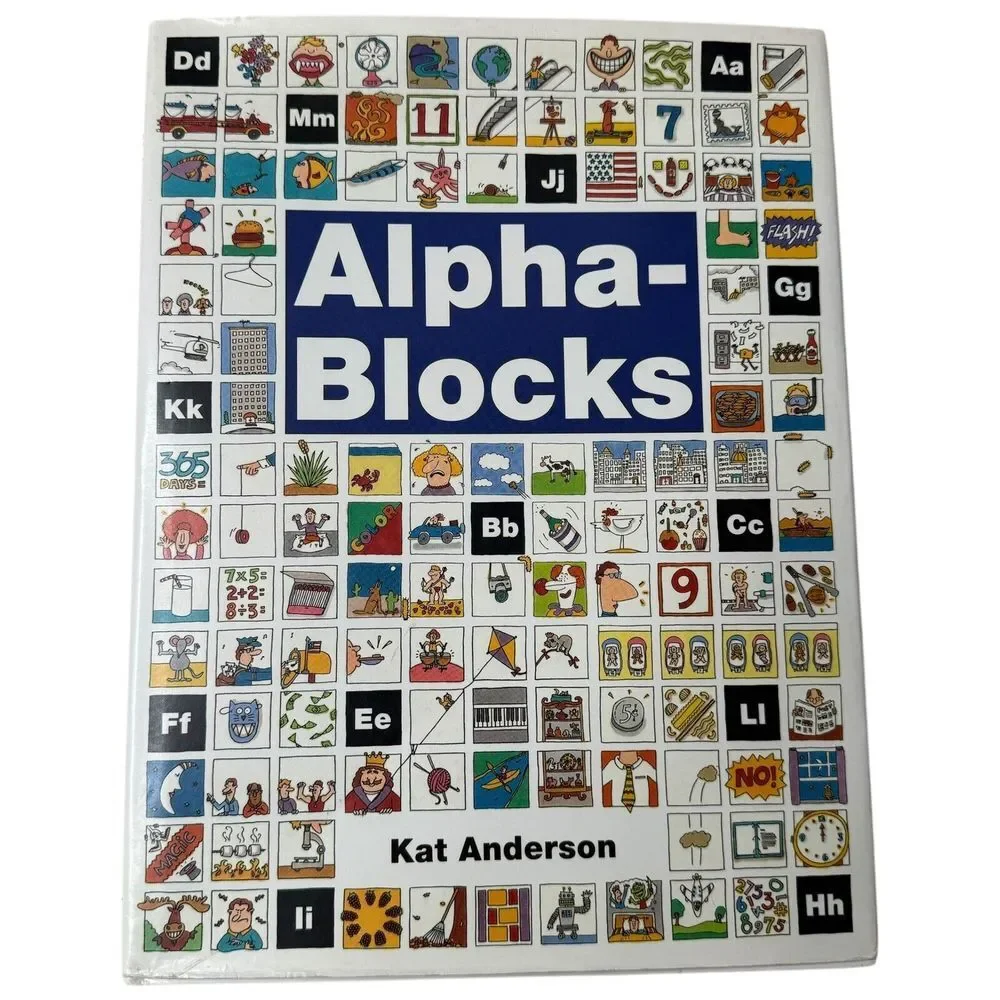 VTG Alpha-Blocks by Kat Anderson 1993 1st Printing Kids Book ABC's - Signed